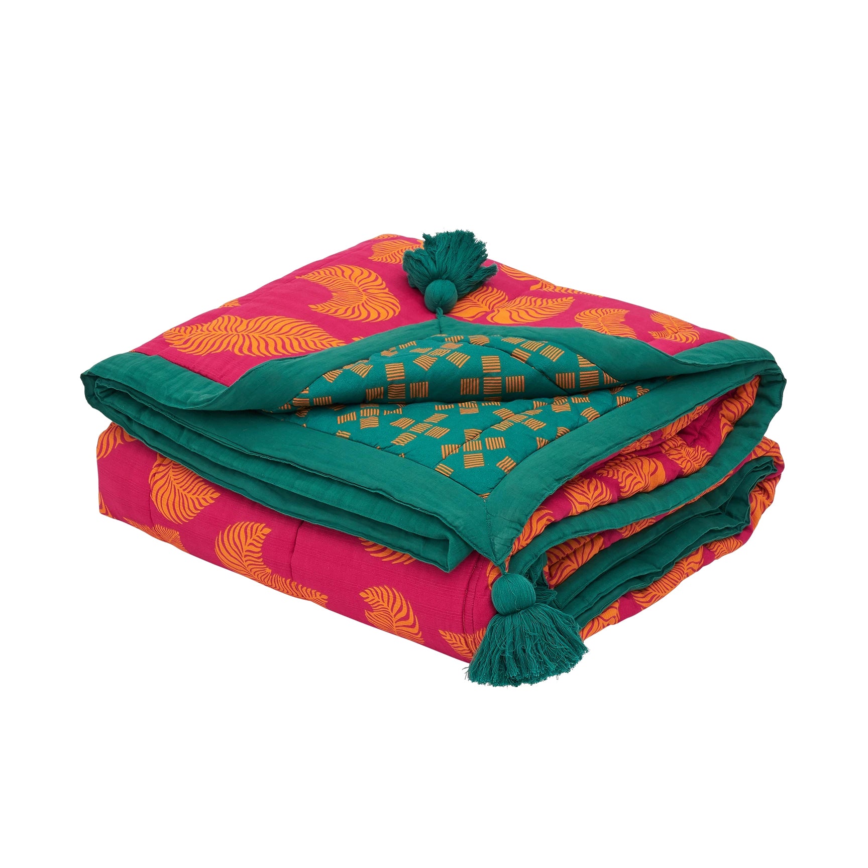 Kaira Quilt - Hot Pink & Jade Green