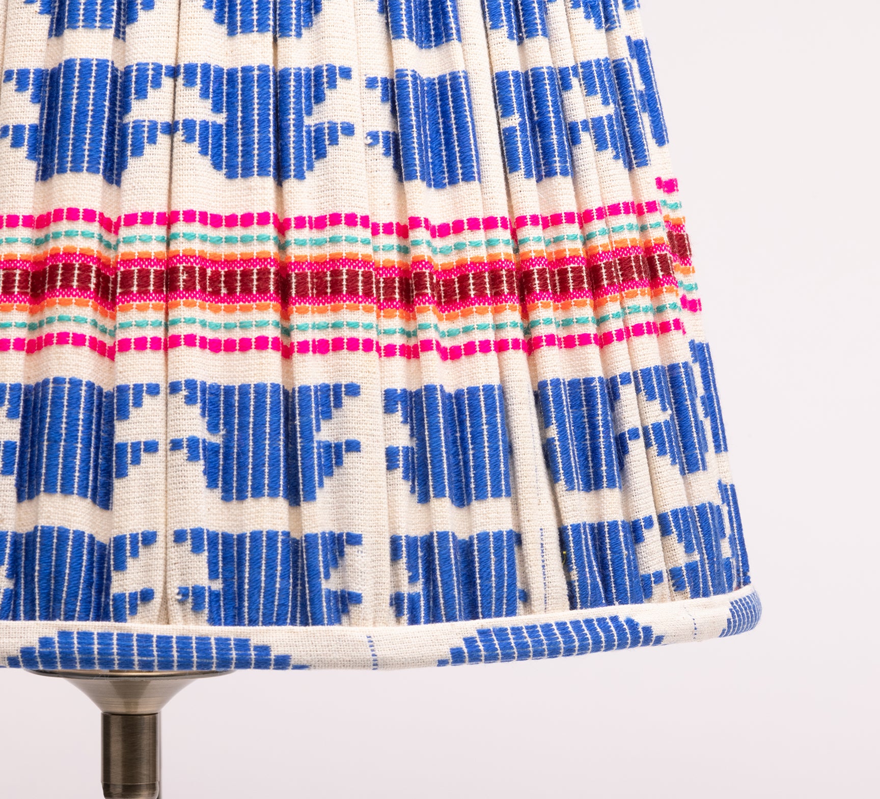 Blue Cotton Woven Lampshade