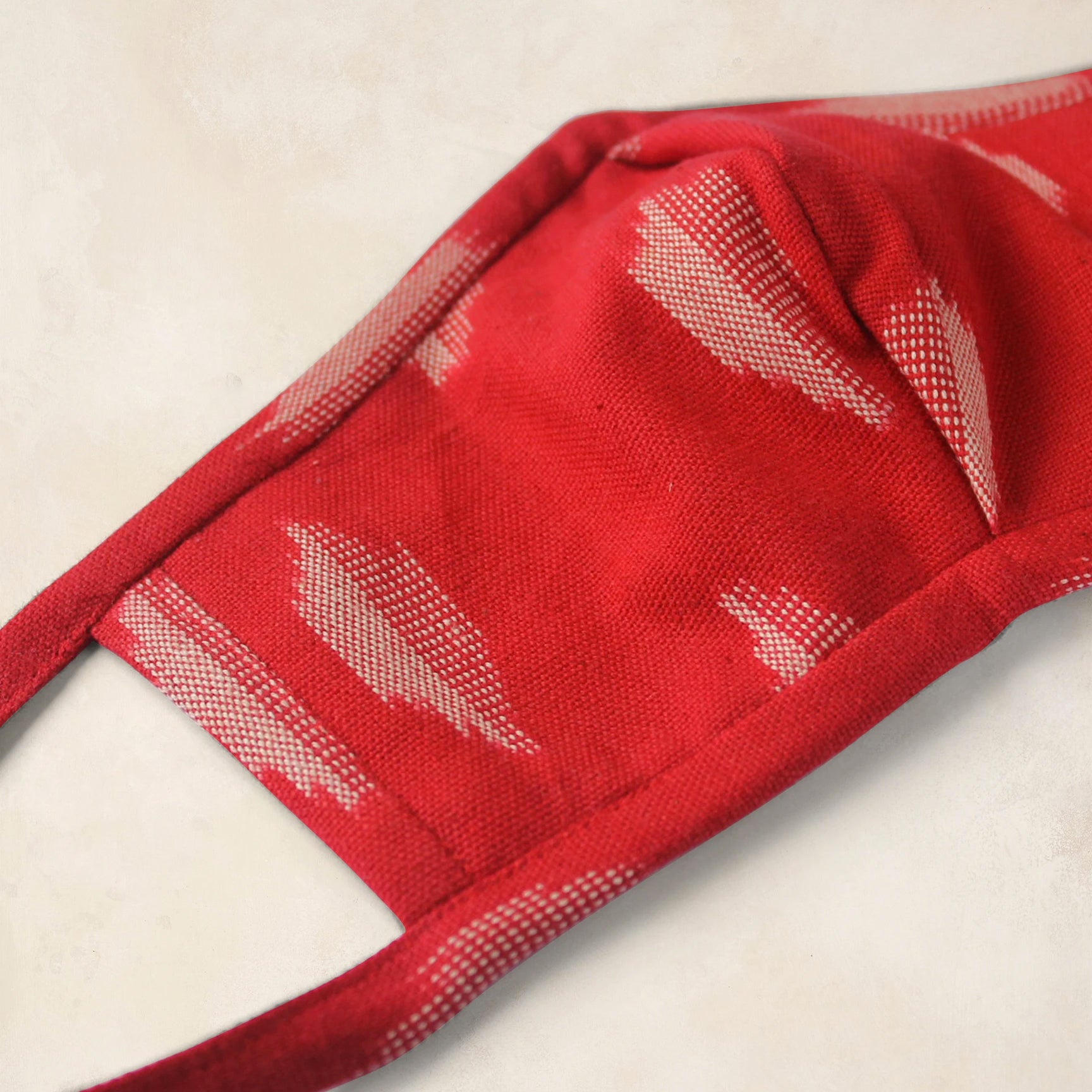 Set of 2 Ikat Face Masks - Crimson Red