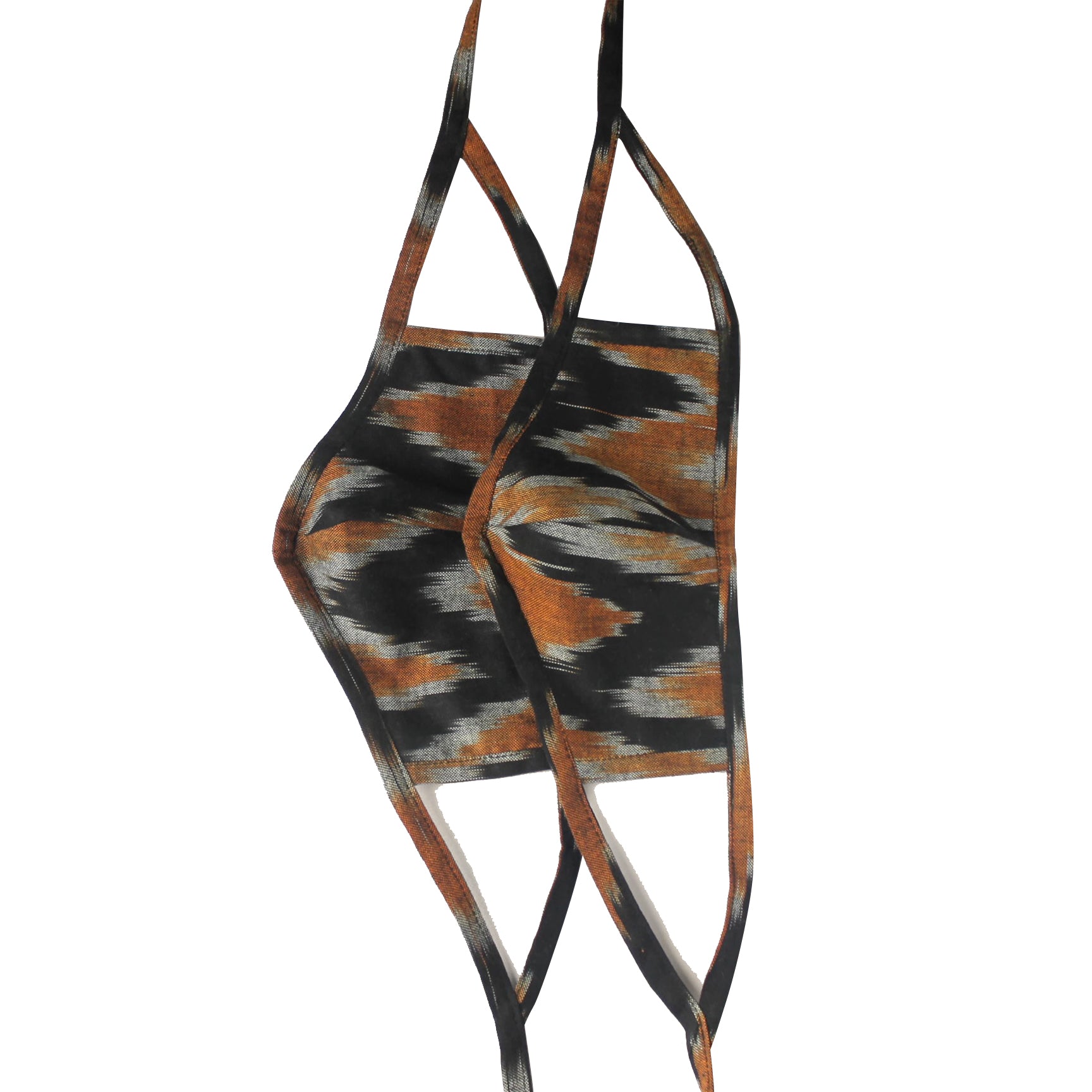 Set of 2 Ikat Face Masks - Maple & Black