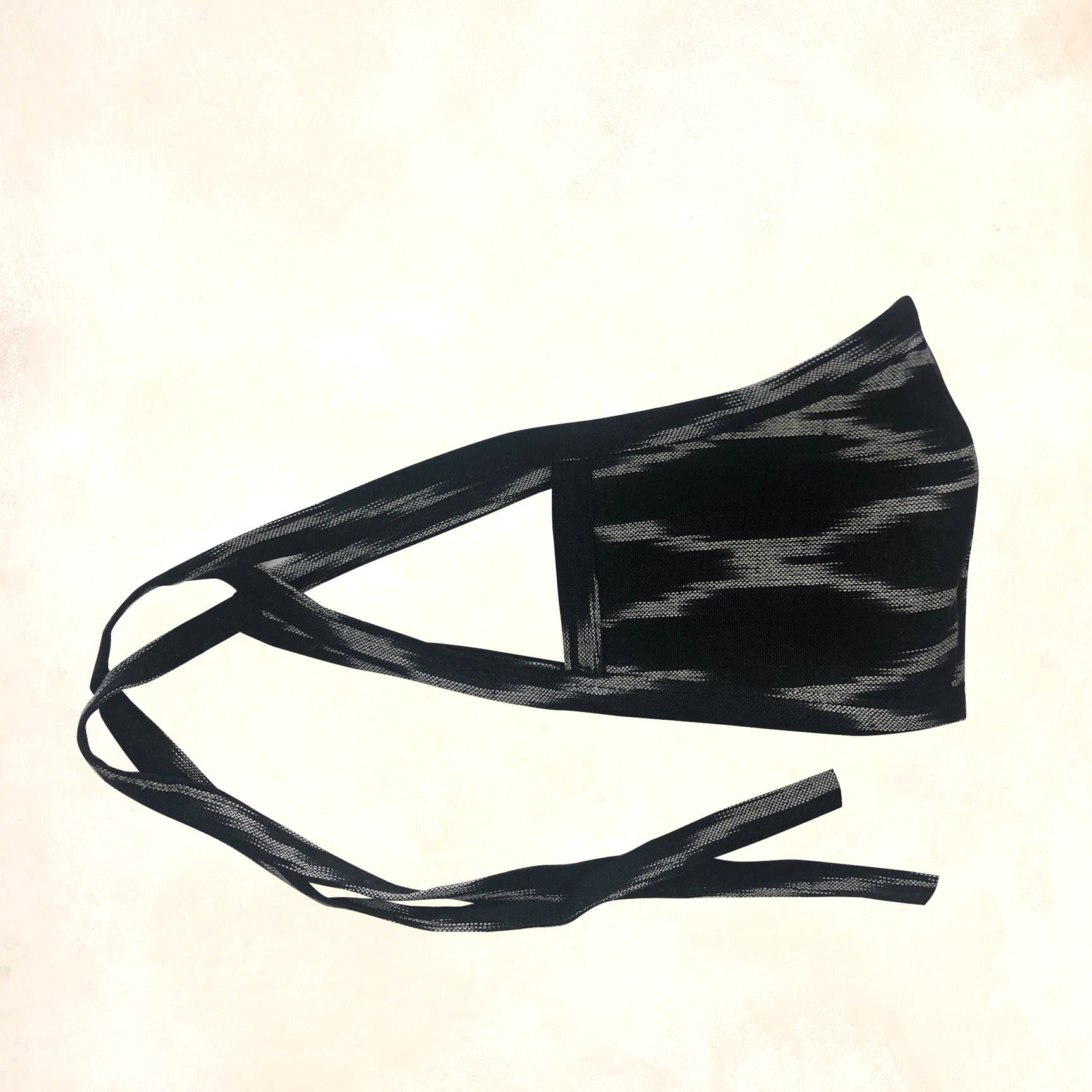 Set of 2 Ikat Face Masks - Black & Silver