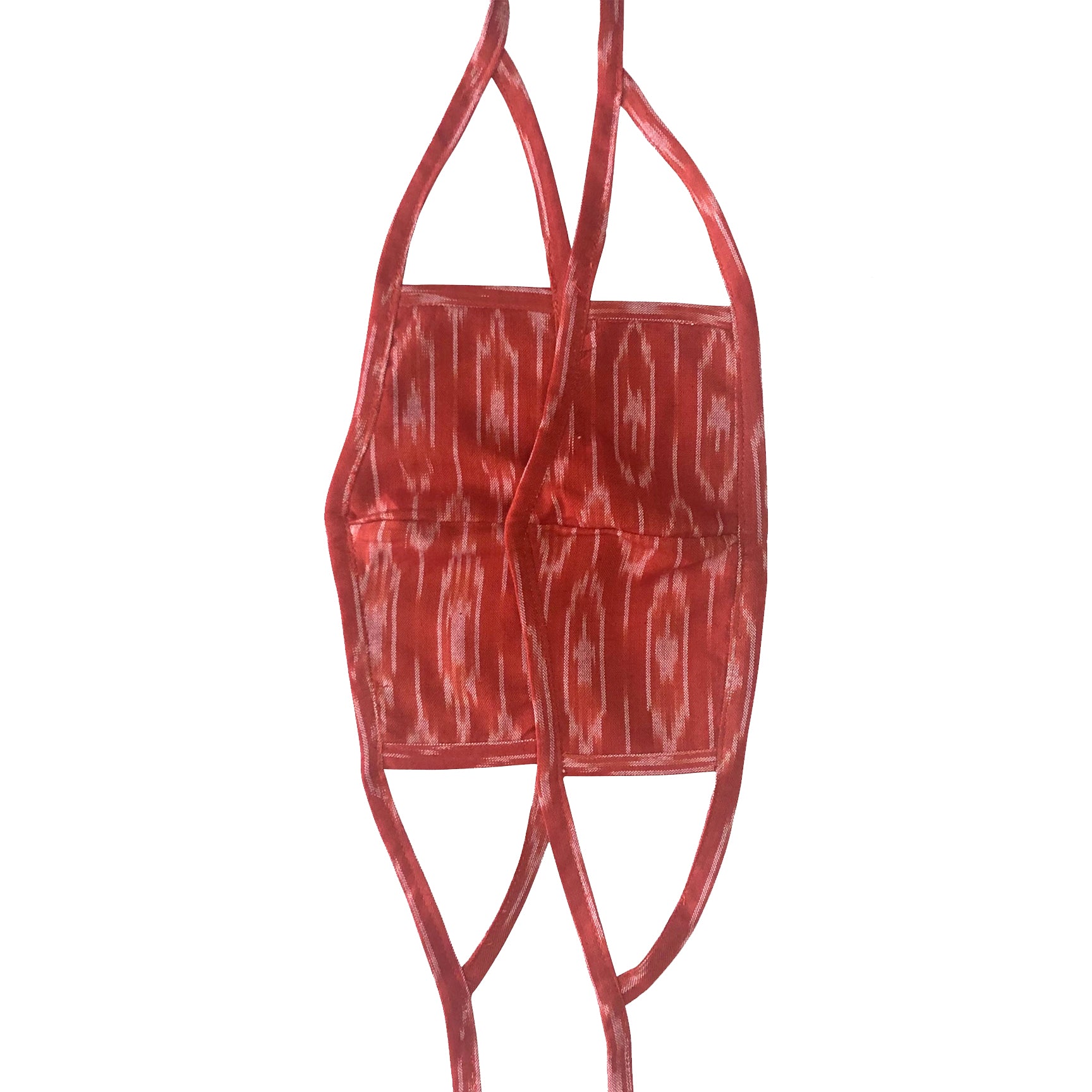 Set of 2 Ikat Face Masks - Chilli Red