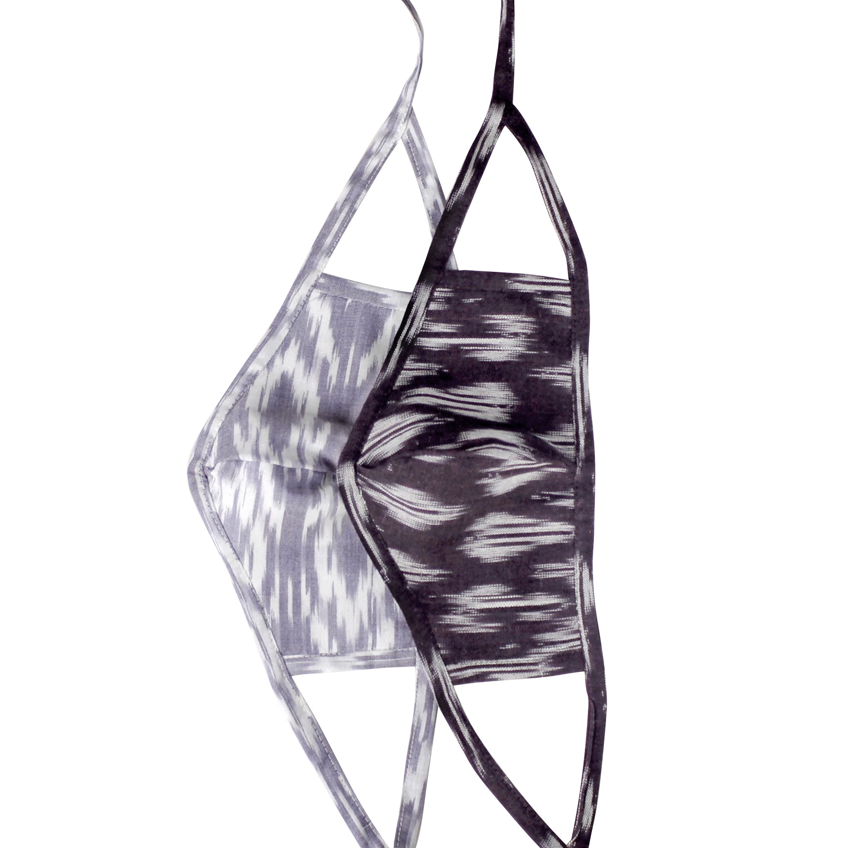 Set of 2 Ikat Face Masks - Lavender and Plum