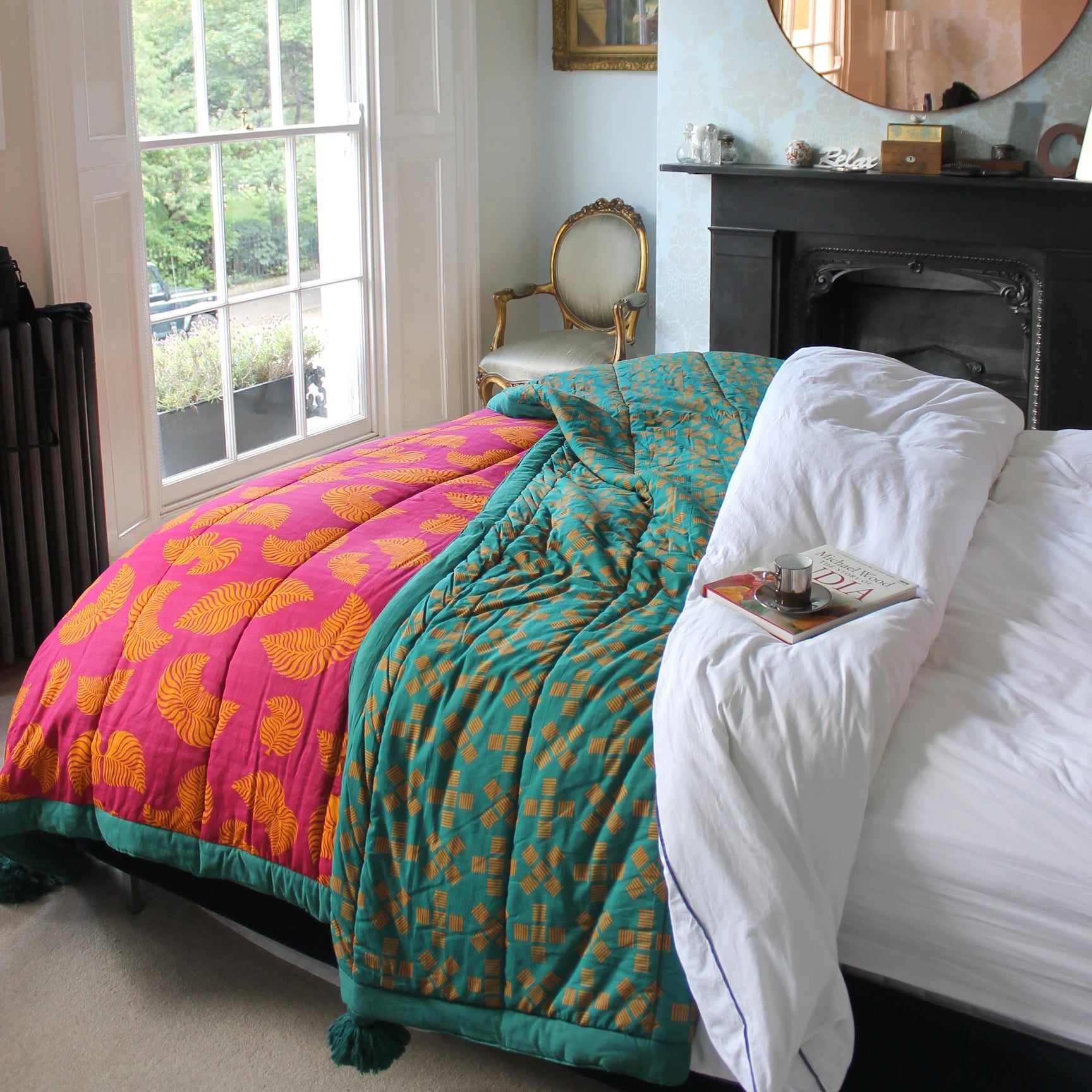 Kaira Quilt - Hot Pink & Jade Green