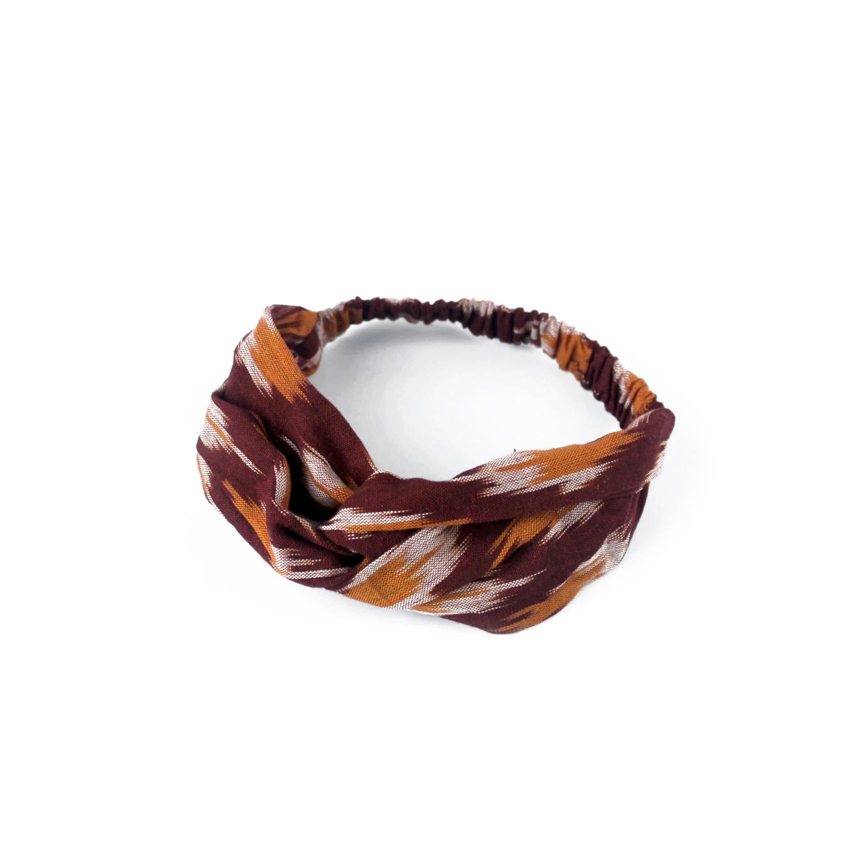 Organic Cotton Twist Headband - Garnet and Orange