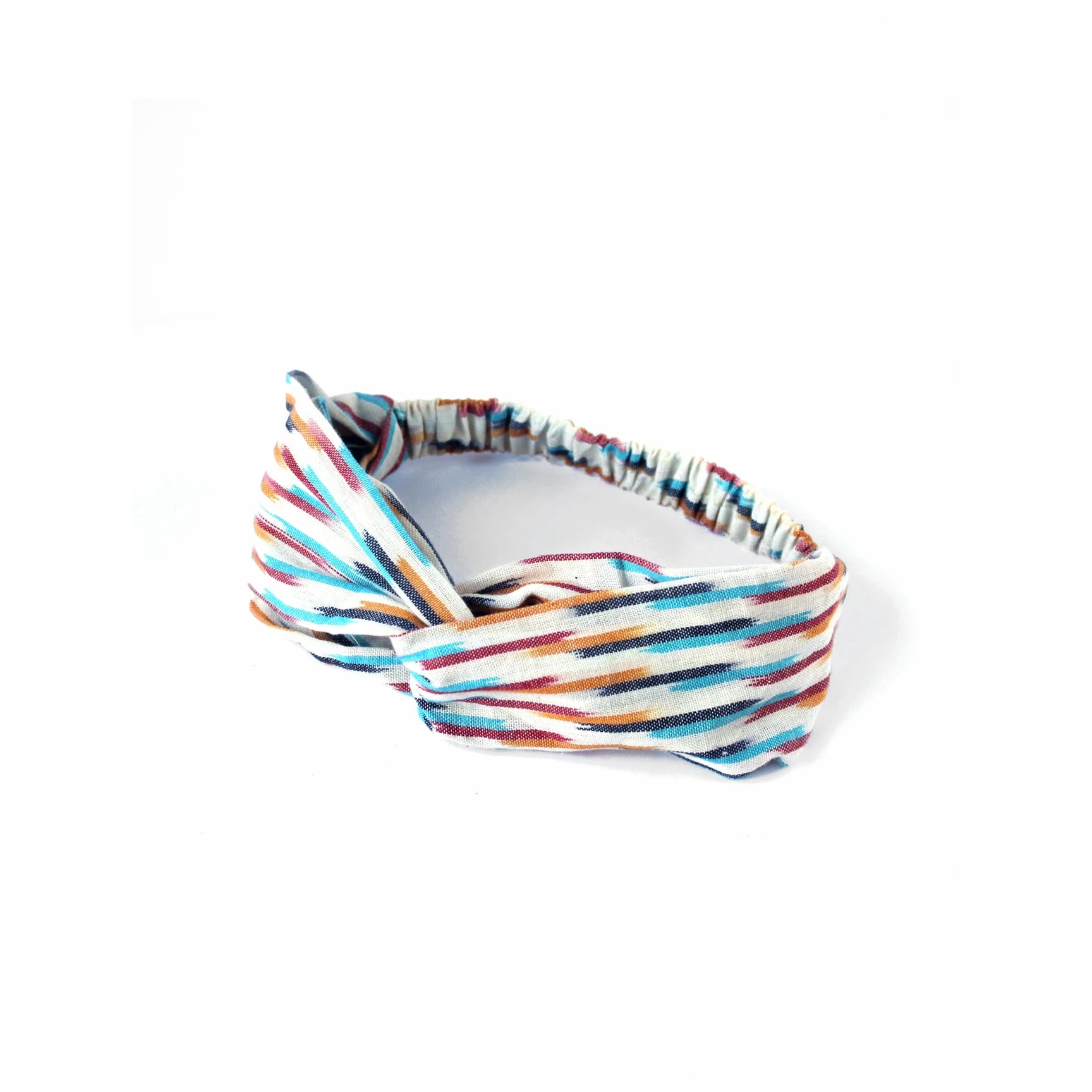 Organic Cotton Twist Headband - Multi Colour Stripe