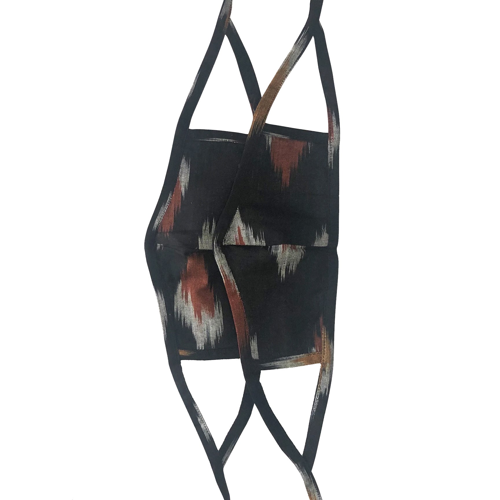 Set of 2 Ikat Face Masks - Black & Cinnamon