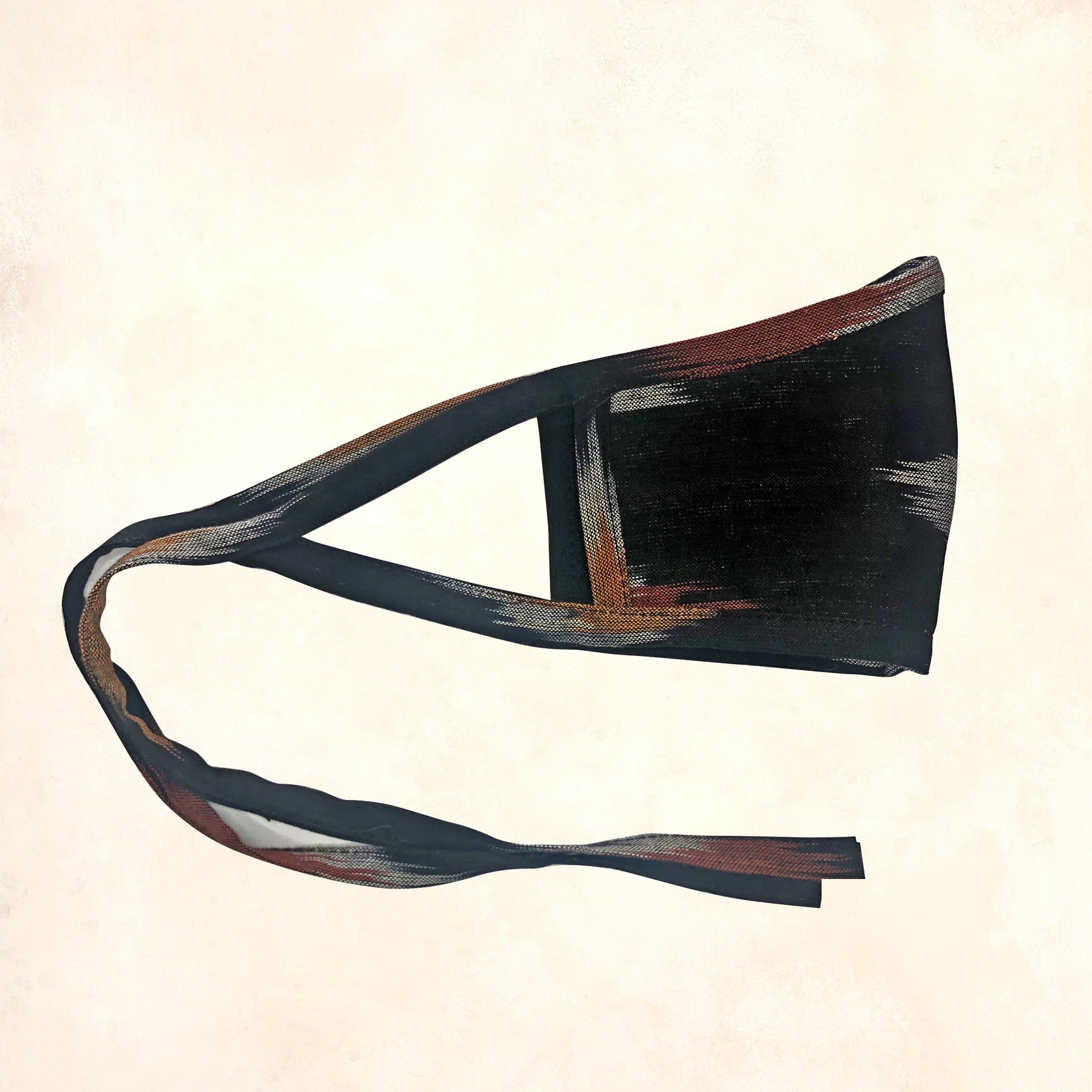 Set of 2 Ikat Face Masks - Black & Cinnamon