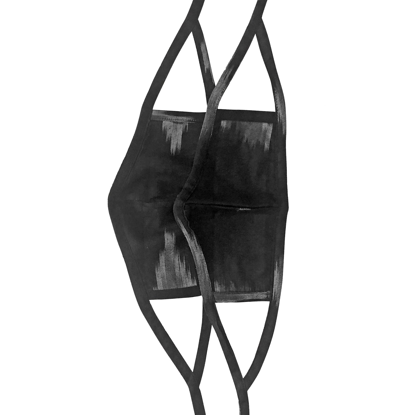 Set of 2 Ikat Face Masks - Black & Grey